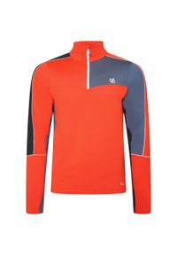 DARE 2B - Męska bluza turystyczna termiczna z suwakiem Dignify II. Kolor: wielokolorowy, pomarańczowy, szary. Materiał: polar. Sport: turystyka piesza #1