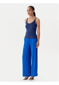 Morgan Top 251-DIDONI Granatowy Slim Fit. Kolor: niebieski. Materiał: wiskoza #3