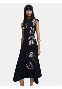 Desigual Sukienka codzienna Katrina 25WWVK12 Czarny Slim Fit. Okazja: na co dzień. Kolor: czarny. Materiał: bawełna. Typ sukienki: proste. Styl: casual