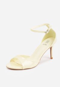 Renee - Żółte Eleganckie Sandały na Szpilce z Paskiem z Klamerką Berose. Zapięcie: pasek. Kolor: żółty. Obcas: na szpilce. Styl: elegancki. Wysokość obcasa: średni #7