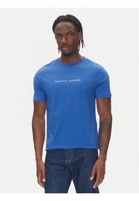 TOMMY HILFIGER - Tommy Hilfiger T-Shirt UM0UM03525 Niebieski Regular Fit. Kolor: niebieski. Materiał: bawełna #1