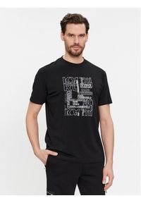 Karl Lagerfeld - KARL LAGERFELD T-Shirt 755061 541221 Czarny Regular Fit. Typ kołnierza: dekolt w karo. Kolor: czarny. Materiał: bawełna #1