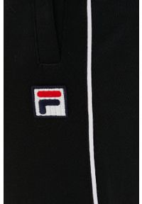 Fila spodnie dresowe męskie kolor czarny z aplikacją. Kolor: czarny. Materiał: dresówka. Wzór: aplikacja