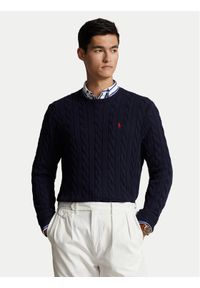 Polo Ralph Lauren Sweter 710775885001 Granatowy Regular Fit. Typ kołnierza: polo. Kolor: niebieski. Materiał: bawełna