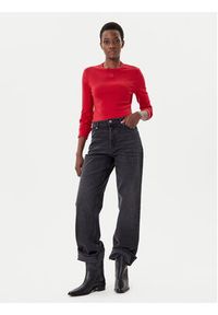 Hugo - HUGO Bluzka Dafilomena_3 50518378 Czerwony Slim Fit. Kolor: czerwony. Materiał: bawełna #4