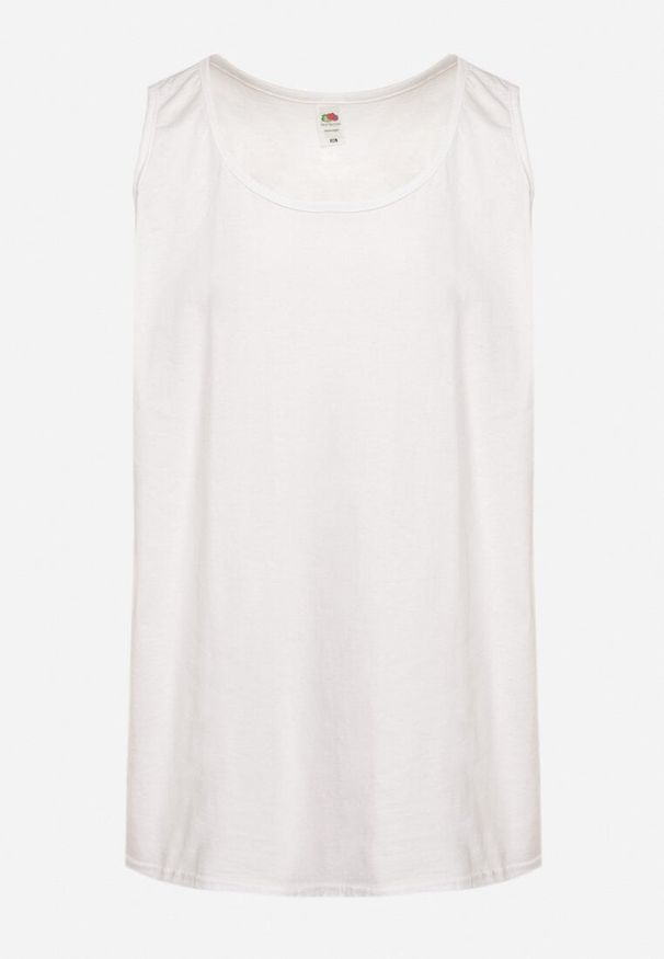 Born2be - Biała Bawełniana Koszulka Typu Tank Top Zianessa. Kolor: biały. Materiał: bawełna. Wzór: aplikacja