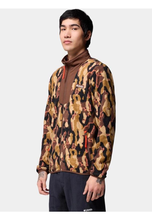 columbia - Sweter Męski Columbia Sequoia Grove Printed. Kolor: brązowy. Materiał: materiał, polar. Sport: turystyka piesza