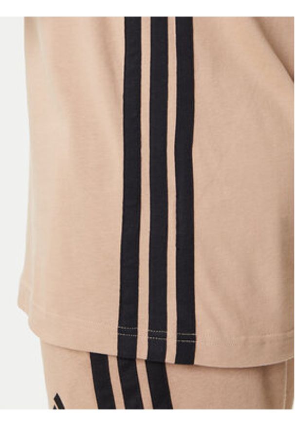 Adidas - adidas T-Shirt Essentials 3-Stripes JX0734 Beżowy Regular Fit. Kolor: beżowy. Materiał: bawełna