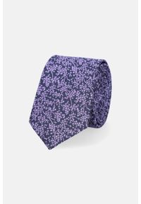 Lancerto - Krawat Fioletowy w Delikatny Wzór Roślinny. Kolor: fioletowy. Materiał: poliester #1