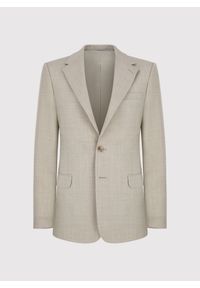 Pako Lorente - PAKO LORENTE - Beżowa wełniana marynarka garniturowa. Kolor: beżowy. Materiał: wełna. Wzór: gładki #4