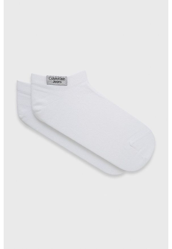 Calvin Klein Jeans Skarpetki (2-pack) 701218749.NOS damskie kolor biały. Kolor: biały. Materiał: bawełna