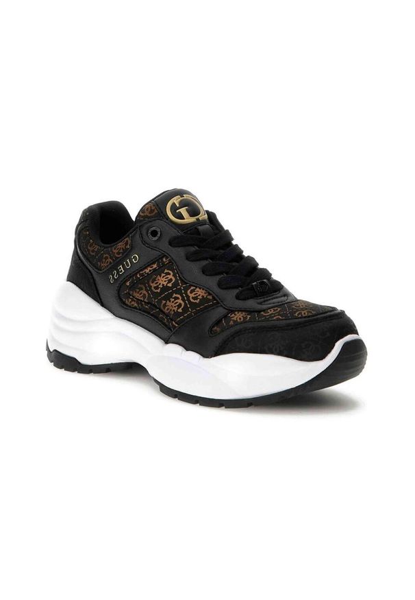 Guess - Kapcie GUESS FLFSAM FAL12 Czarny. Kolor: czarny. Materiał: syntetyk, tkanina. Styl: sportowy