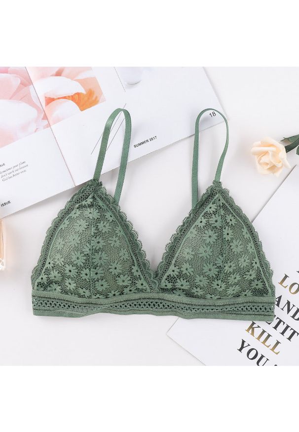 Intica - Braletka trójkątna minimalistyczna na co dzień i na eleganckie okazje Seiran. Kolor: zielony. Materiał: materiał