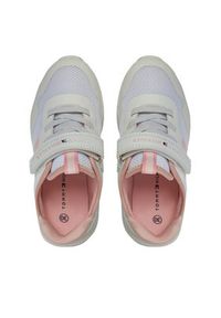 TOMMY HILFIGER - Tommy Hilfiger Sneakersy Stripes Low Cut Lace-Up T1A9-33222-1697 S Biały. Kolor: biały. Materiał: materiał