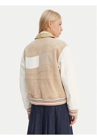 Tommy Jeans Kurtka skórzana Suede Varsity DW0DW22769 Beżowy Regular Fit. Kolor: beżowy. Materiał: skóra #4