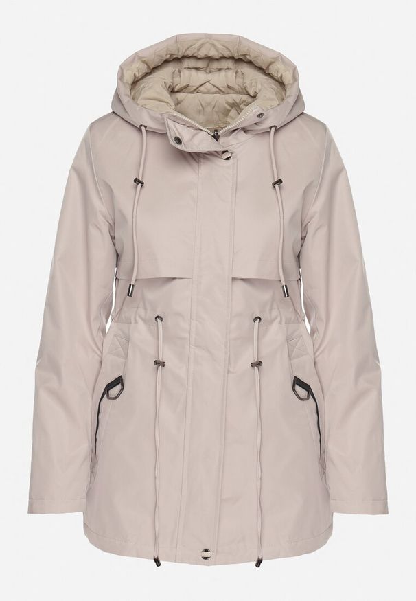 Born2be - Beżowa Kurtka Parka Dwustronna Korilea. Okazja: na co dzień. Kolor: beżowy. Wzór: gładki. Styl: klasyczny, casual, elegancki