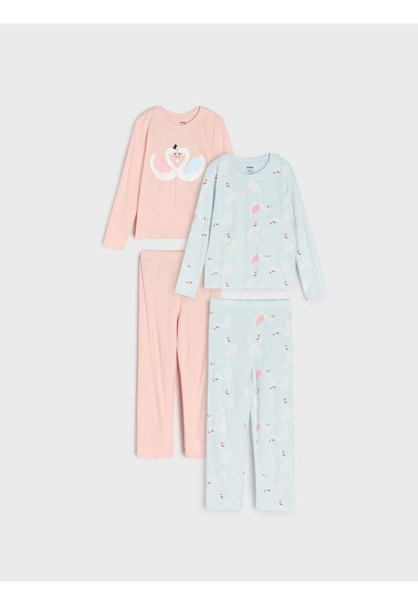 Sinsay - Piżamy dwuczęściowe 2 pack - różowy. Kolor: różowy