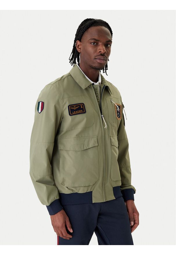 Aeronautica Militare Kurtka bomber 261AB3049UCT04290 Zielony Regular Fit. Kolor: zielony. Materiał: syntetyk