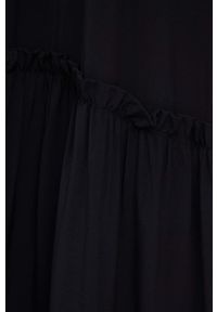 Sisley sukienka kolor czarny maxi rozkloszowana. Kolor: czarny. Materiał: tkanina. Typ sukienki: rozkloszowane. Długość: maxi #5