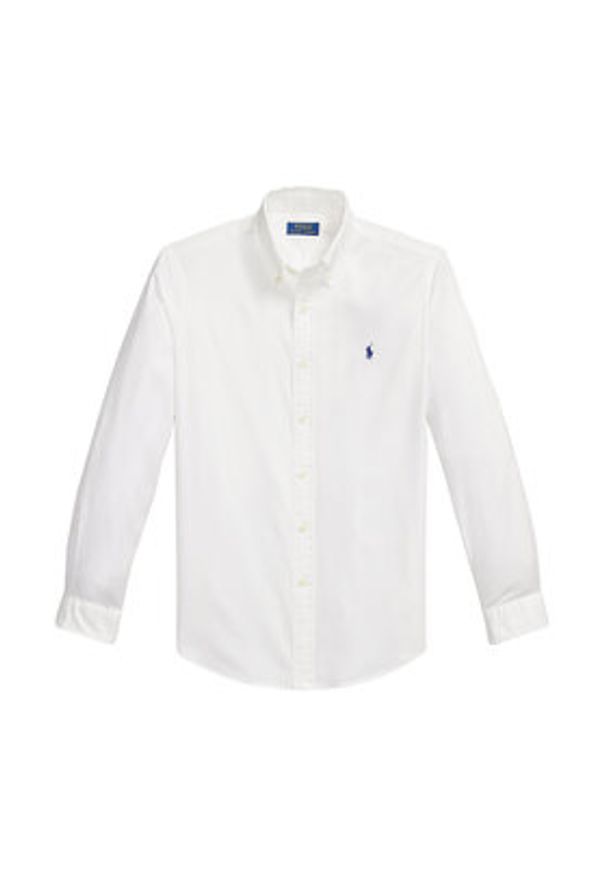 Polo Ralph Lauren Koszula 710B20512003 Biały Custom Fit. Typ kołnierza: polo. Kolor: biały. Materiał: bawełna