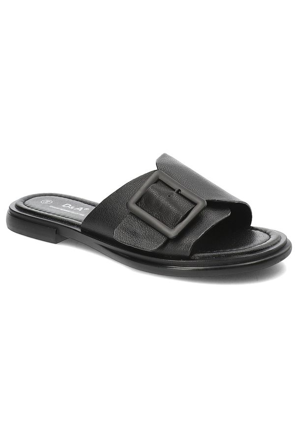 Czarne Klapki S.Barski Wsuwane Modne Obuwie Damskie. Kolor: czarny. Materiał: materiał. Styl: klasyczny, elegancki