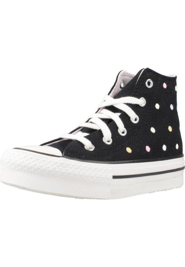 Converse - Kapcie CONVERSE CHUCK TAYLOR ALL STAR LIFT EMBROIDERED POLKA DOTS PLATFORM Czarn. Kolor: czarny. Materiał: tkanina. Obcas: na platformie