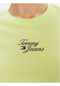 Tommy Jeans T-Shirt Essential Logo DW0DW15441 Zielony Regular Fit. Kolor: zielony. Materiał: bawełna