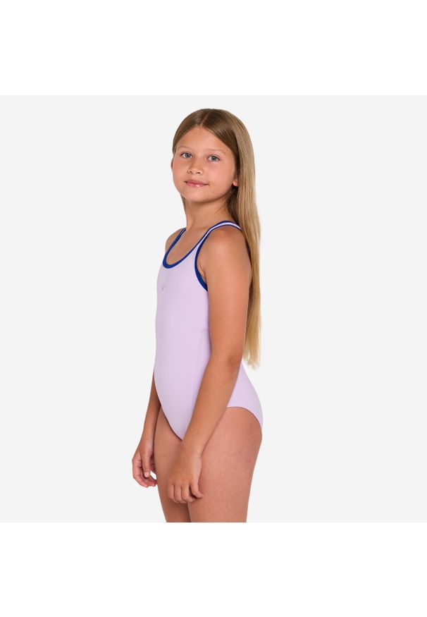 NABAIJI - Strój jednoczęściowy pływacki dla dzieci Nabaiji 500 Olga. Kolor: wielokolorowy, niebieski, fioletowy. Materiał: materiał, poliester