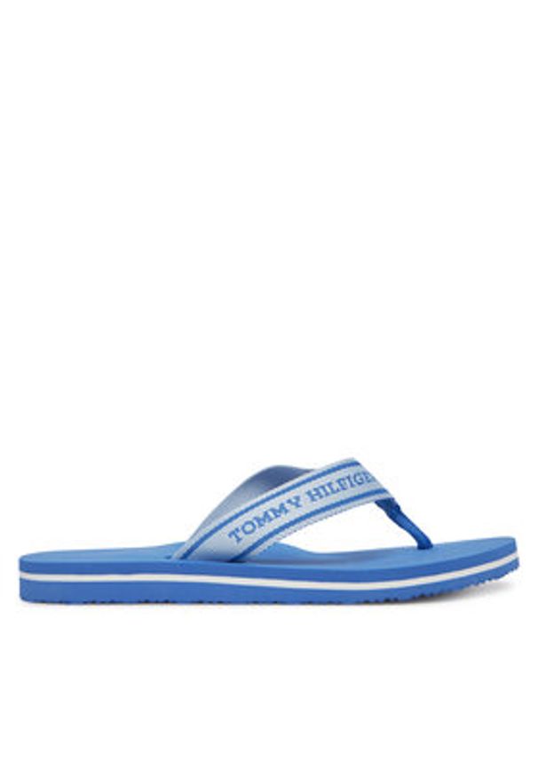 TOMMY HILFIGER - Tommy Hilfiger Japonki Hilfiger Webbing Beach Sandal FW0FW08515 Niebieski. Kolor: niebieski. Materiał: materiał