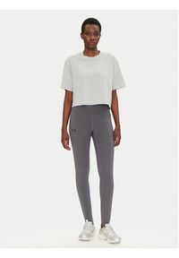 Under Armour Legginsy Rival 1386482 Szary Slim Fit. Kolor: szary. Materiał: bawełna, syntetyk