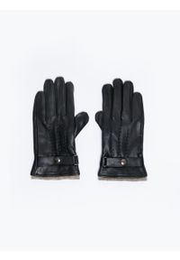 Big-Star - Rękawiczki męskie skórzane Paponi 906. Kolor: czarny. Materiał: skóra. Wzór: aplikacja. Sezon: zima. Styl: klasyczny, elegancki #1