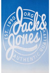 Jack & Jones bluza bawełniana męska z nadrukiem. Okazja: na co dzień. Kolor: niebieski. Materiał: bawełna. Wzór: nadruk. Styl: casual