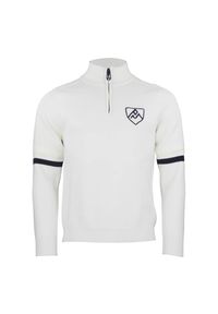 PEAK MOUNTAIN - Sweter z kołnierzem 1/2 zip Peak Mountain Casta. Typ kołnierza: golf. Kolor: beżowy, wielokolorowy, biały. Styl: sportowy #1