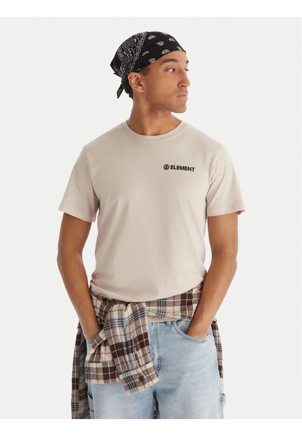 Element T-Shirt Blazin Chest ELYZT00595 Beżowy Regular Fit. Kolor: beżowy. Materiał: bawełna