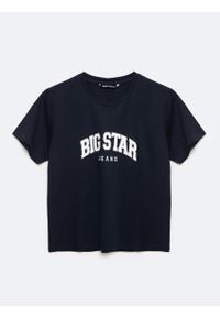 Big-Star - Koszulka dziewczęca z logo BIG STAR granatowa Tosela 403. Okazja: na co dzień. Kolor: niebieski. Materiał: bawełna, jeans. Długość: krótkie. Styl: casual, retro, elegancki #8