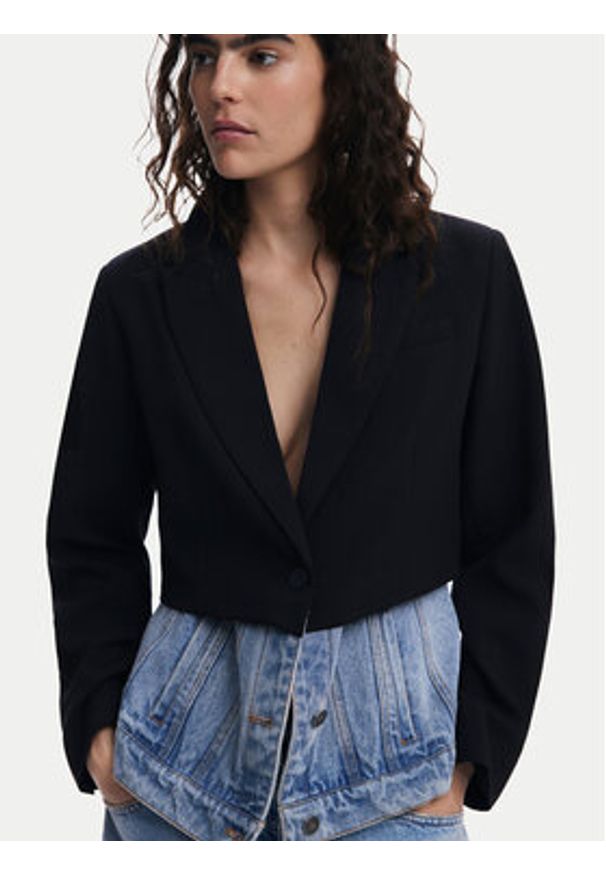 Desigual Marynarka 25SWEW28 Czarny Regular Fit. Kolor: czarny. Materiał: syntetyk, bawełna