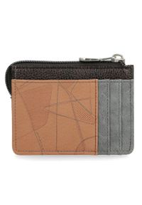 Etui na karty damskie Anekke, z efektownym nadrukiem i metalowym logo wyposażony w przegrodę na banknoty kieszeń na monety zamykaną na suwak oraz lic. Kolor: szary. Wzór: nadruk #3