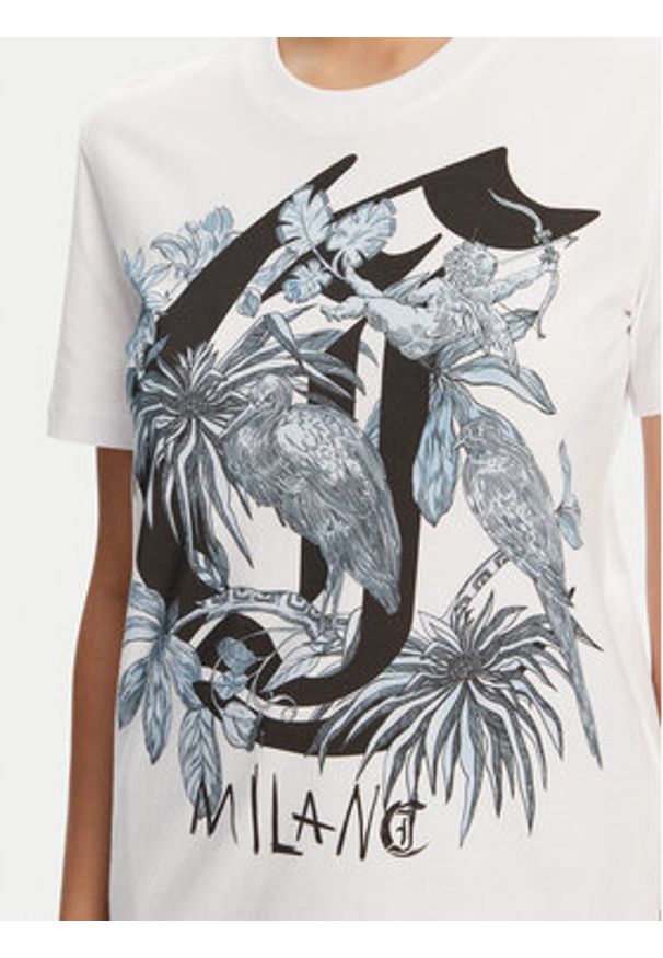 Just Cavalli T-Shirt 78PAHT04 Biały Regular Fit. Kolor: biały. Materiał: bawełna