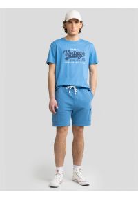 Big-Star - Szorty męskie dresowe niebieskie Mandos 402. Okazja: na plażę. Kolor: niebieski. Materiał: dresówka. Sezon: lato. Styl: wakacyjny, elegancki, klasyczny, sportowy #6