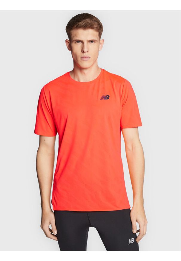 New Balance Koszulka techniczna Speed Jacquard MT23281 Pomarańczowy Athletic Fit. Kolor: pomarańczowy. Materiał: syntetyk