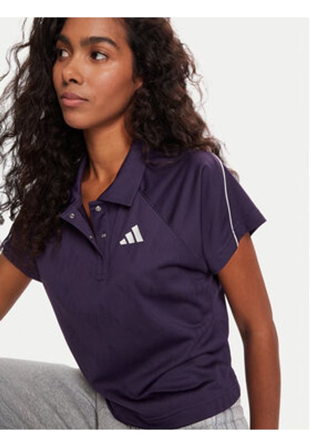 Adidas - adidas Polo Stadium 3-Stripes Tennis Inspired Jacquard JY3426 Fioletowy Regular Fit. Typ kołnierza: polo. Kolor: fioletowy. Materiał: syntetyk
