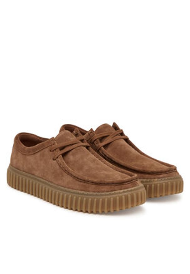 Clarks Półbuty Torhill Lo 26187376 Brązowy. Kolor: brązowy. Materiał: skóra, zamsz
