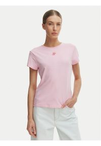 TOMMY HILFIGER - Tommy Hilfiger T-Shirt WW0WW48710 Różowy Slim Fit. Kolor: różowy. Materiał: bawełna #1
