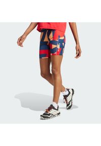 Adidas - Szorty Terrex Multi 8-Inch Tight Printed. Kolor: czerwony, wielokolorowy, pomarańczowy. Materiał: materiał