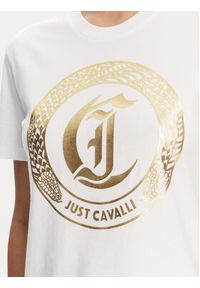 Just Cavalli T-Shirt 78PAHT01 Biały Regular Fit. Kolor: biały. Materiał: bawełna