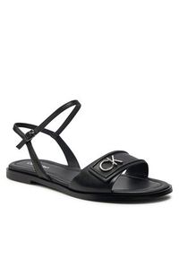 Calvin Klein Sandały Flat Sandal Relock Lth HW0HW01942 Czarny. Kolor: czarny #6