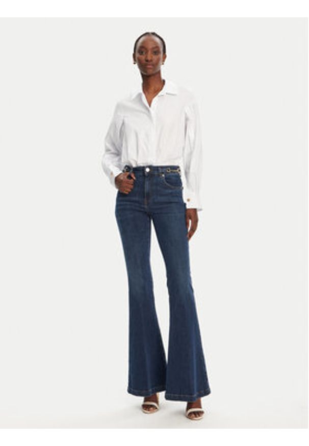 Elisabetta Franchi Koszula CA09852E2 100 Biały Regular Fit. Kolor: biały. Materiał: bawełna