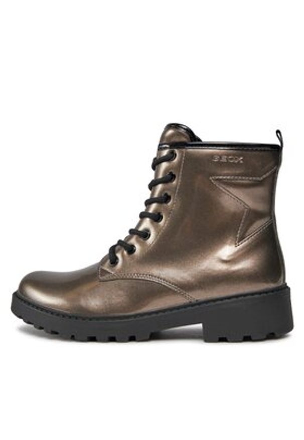 Geox Trapery Jr Casey J9420G 000HH C9247 D Złoty. Kolor: złoty. Materiał: skóra