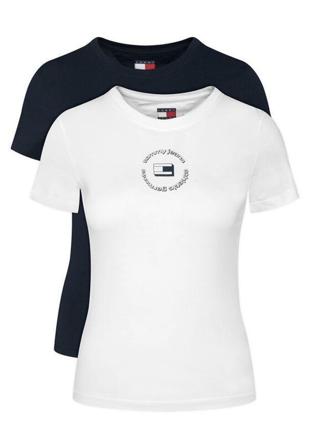 Tommy Jeans Komplet t-shirtów DW0DW23004 Kolorowy Slim Fit. Materiał: bawełna. Wzór: kolorowy