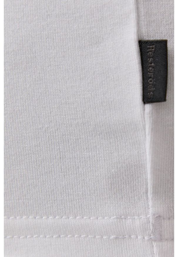 Resteröds T-shirt męski kolor biały gładki. Okazja: na co dzień. Kolor: biały. Materiał: dzianina, włókno, bawełna. Wzór: gładki. Styl: casual
